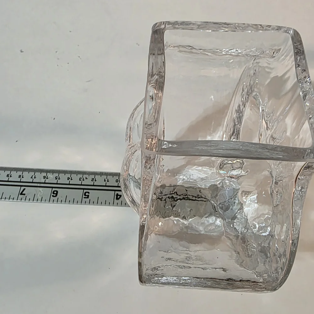 Sea Of Glasbruk Sweden Art Glass Vase Clear Heart 5.5